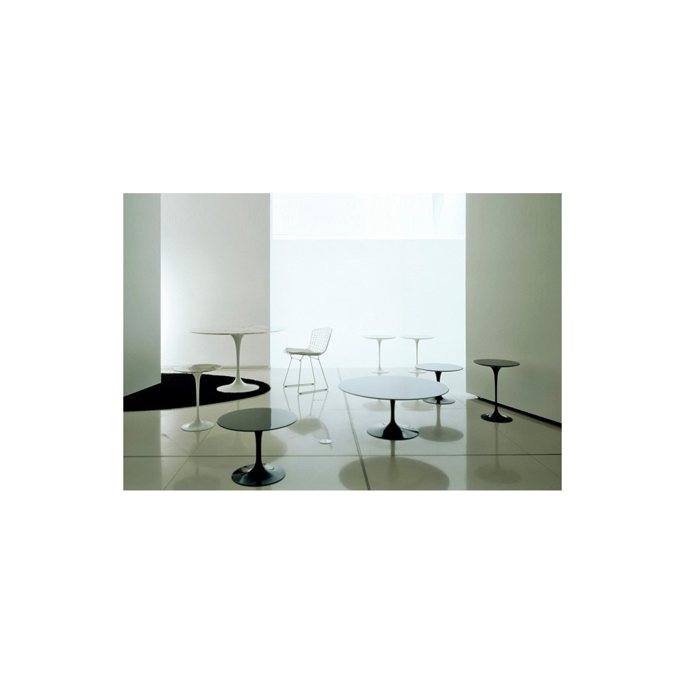 Re-edition of Tulip dining table by Eero Saarinen in laminate, carrara or marquinia