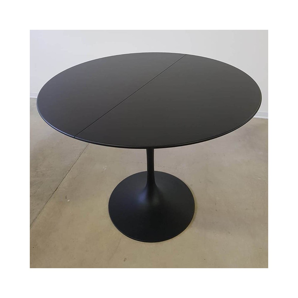 tulip black extendable table set closed kitchen