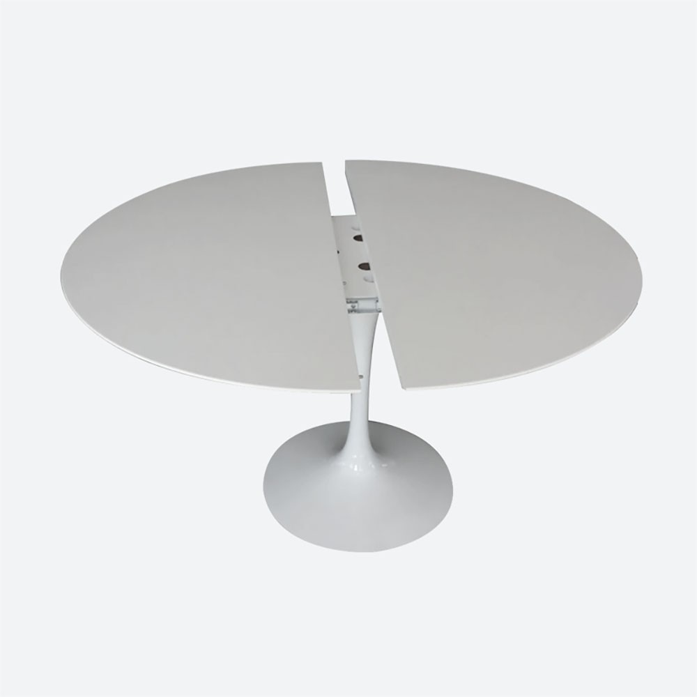 WHITE EXTENDABLE TULIP TABLE