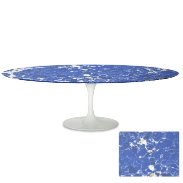 Oval Tulip table with quartz top