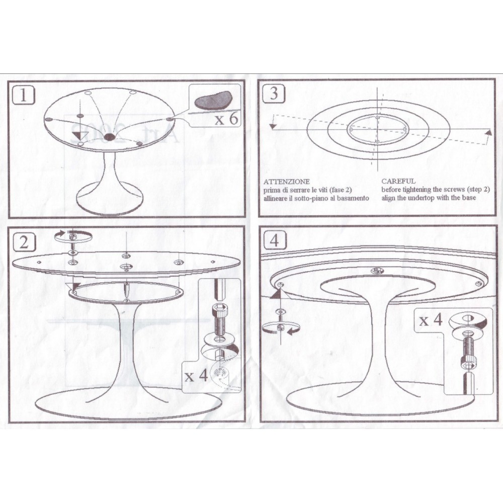 Oval Tulip table with quartz top