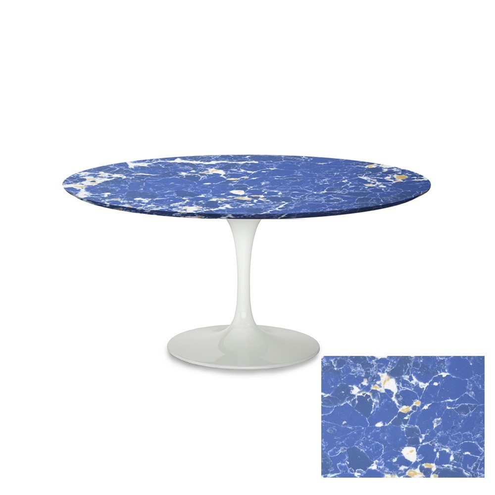 Round Tulip table with quartz top