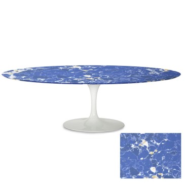 Oval Tulip dining table with quartz top