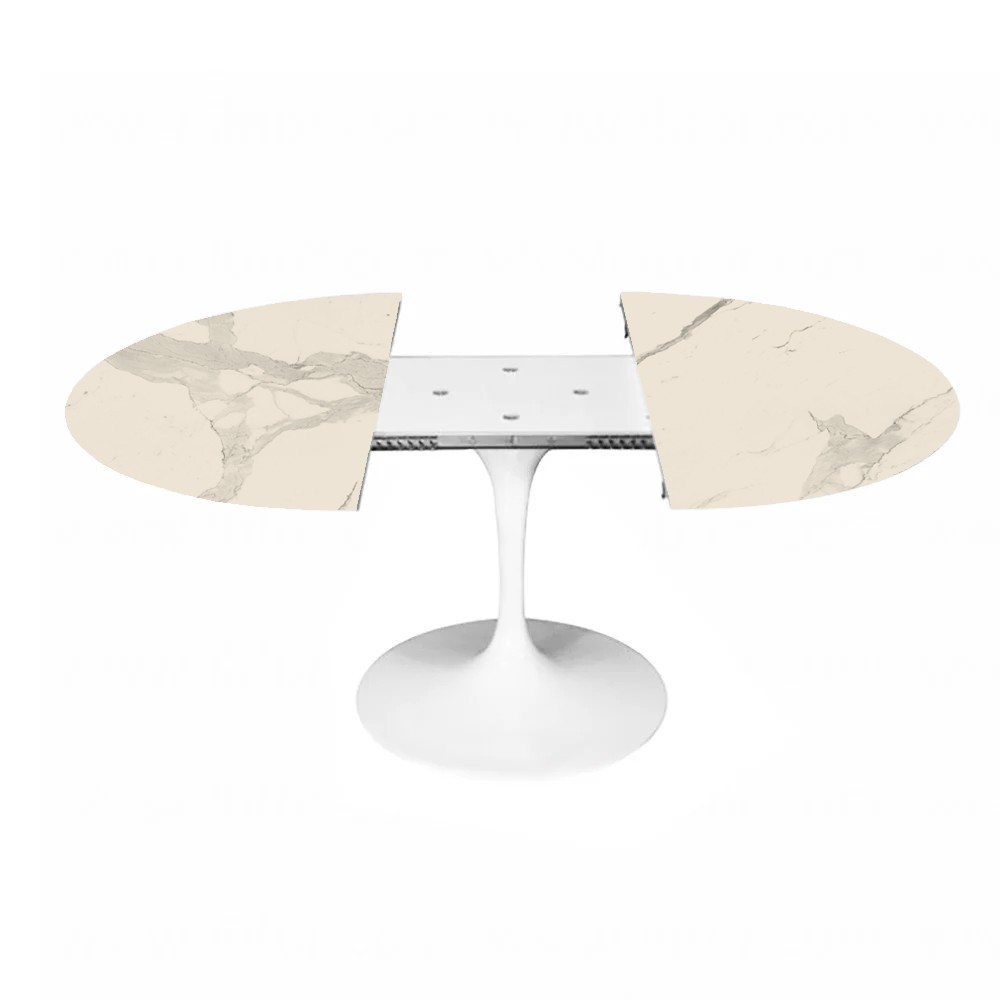 Extendable round Tulip table with laminam top | kasa-store