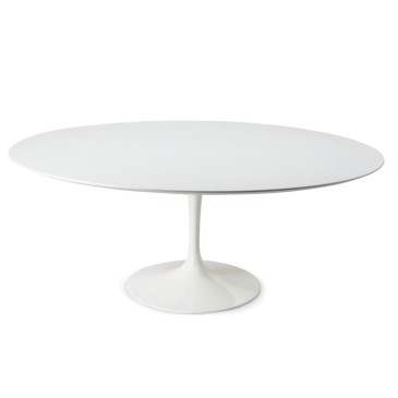 tulip round table diam 127 to 180 in laminate or carrara marble, marquinia, arabescato vagli, calacatta gold aluminum base