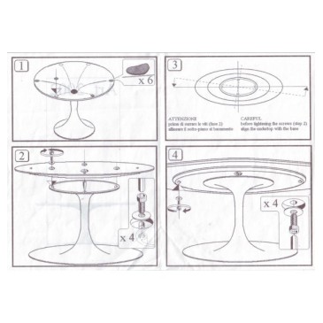 tulip round table diam from 127 to 180 cm laminate or marble top cast aluminum base assembly instructions