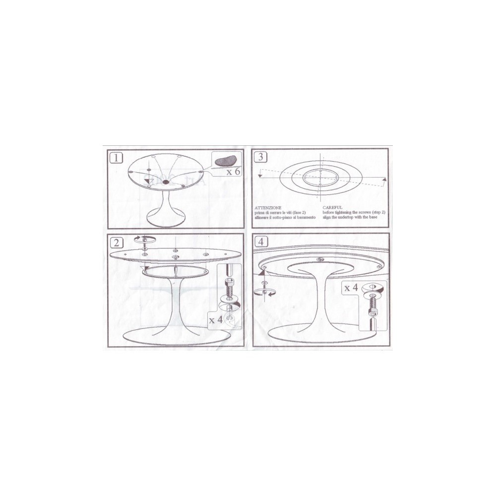 tulip round table diam from 127 to 180 cm laminate or marble top cast aluminum base assembly instructions